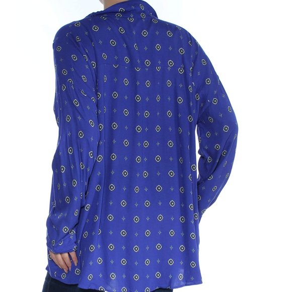 Free People Button Down Blouse Blue Size Small - Picture 2 of 5